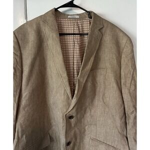 Baird McNutt 100% Linen Murano Blazer Jacket Mens XXL Beige Sport Coat